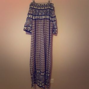 Off-the-Shoulder Boho Maxi Dress